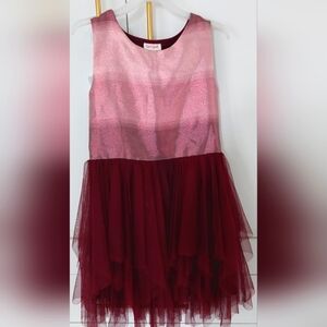Girls L 10/12 pink/burgundy tulle dress